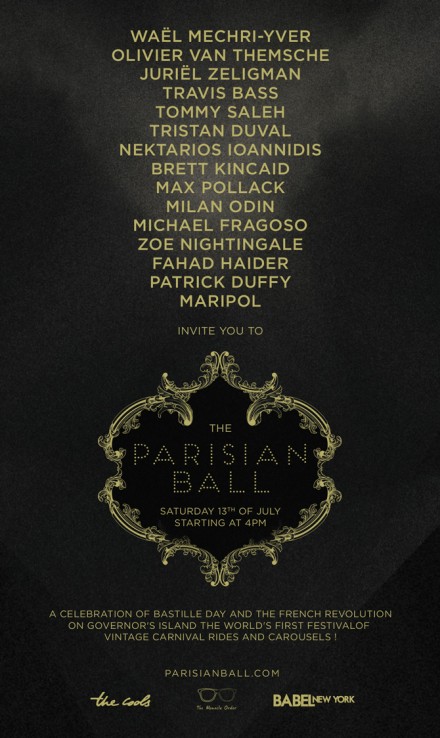 13/07 – THE PARISIAN BALL, Bastille Day celebration on Governors Island NYC !