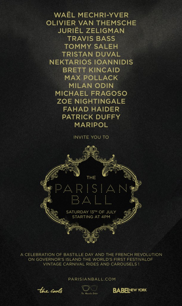 13/07 – THE PARISIAN BALL, Bastille Day celebration on Governors Island NYC !