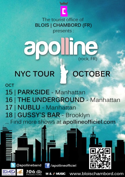 Apolline’s New York gigs – October 2013