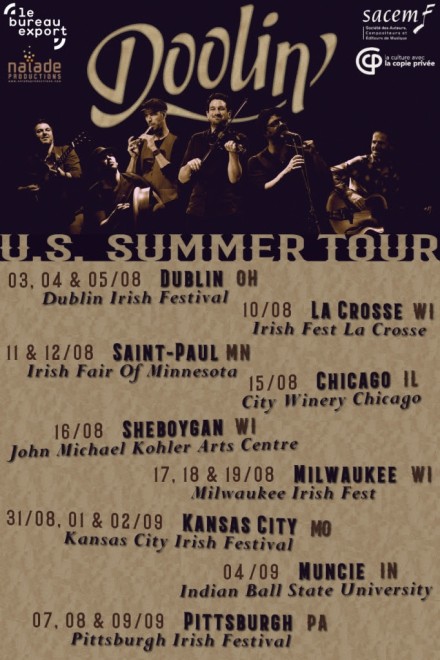 DOOLIN’ (Irish Music) is on tour in the US this summer